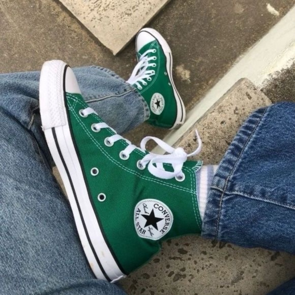 Converse Classic Green and White High-Tops